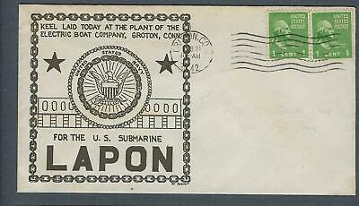 VEGAS - 1942 Submarine USS Lapon Keel Laid Spader Cover - Groton - FJ123