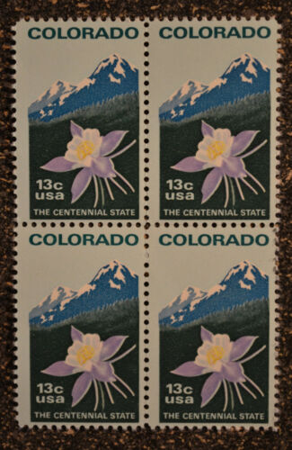 1977 Colorado Block of 4 13c Postage Stamps - Scott 1711 - MNH, OG - DS164
