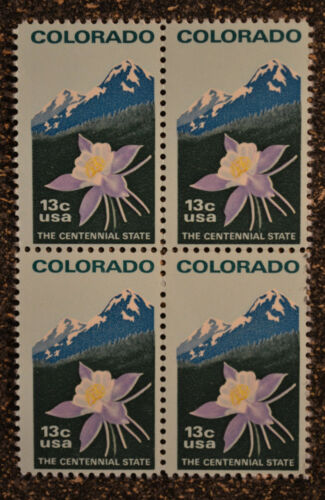 1977 Colorado Block of 4 13c Postage Stamps - Sc# 1711 - MNH, OG - DS164