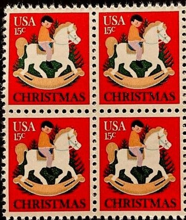 1978 Christmas Hobby Horse Block Of 4 15c Postage Stamps - MNH, OG - Sc# 1769- CX421