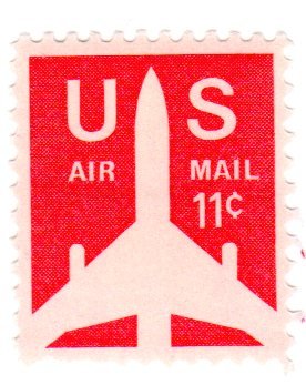 1971-73 Silhouette of Jet Liner Single 11c Air Mail Postage Stamp - Sc# C78 -  MNH,OG