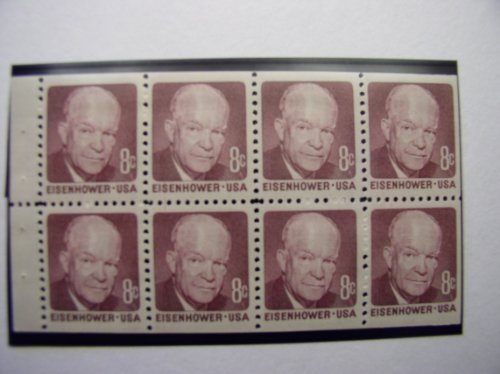 1971 Dwight D. Eisenhower Booklet Pane of 8 8 Cent Stamps - Scott 1395a -  MNH,OG