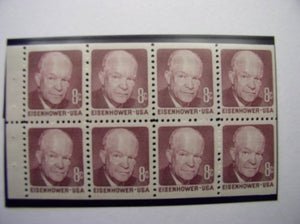 1971 Dwight D. Eisenhower Booklet Pane of 8 8 Cent Stamps - Sc# 1395a -  MNH,OG