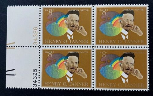 1973 Henry O Tanner Plate Block of 4 8c Postage Stamps - MNH, OG - Scott 1486