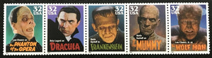 1997 Movie Monsters Strip Of 5 32c Postage Stamps - Sc 3168-3172 - MNH -DS101