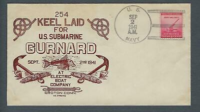 VEGAS - 1941 Submarine USS Gurnard Keel Laid Streeter Cover - Groton - FJ145b