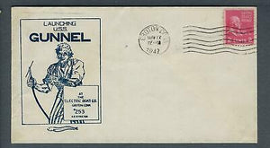 VEGAS - 1942 Submarine USS Gunnel Launch Streeter Cover - Groton - FH206