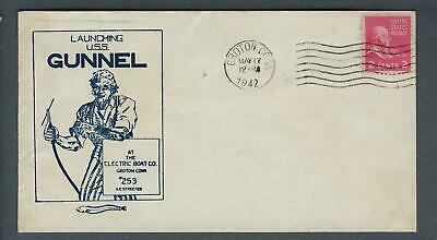 VEGAS - 1942 Submarine USS Gunnel Launch Streeter Cover - Groton - FH206