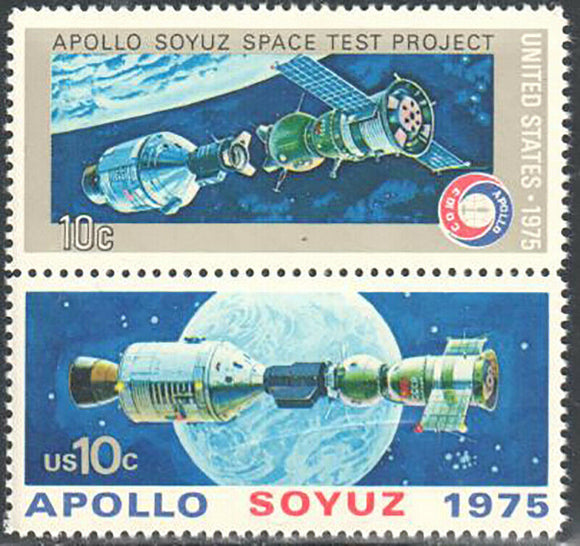 1975 Space Apollo-Soyuz (Russia) Pair - Scott# -1569-1570 - MNH, OG - CX665