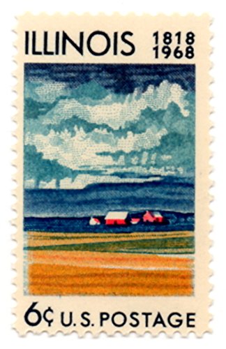 1968 Illinois Statehood Single 6c Postage Stamp  - Scott 1339 -  MNH,OG