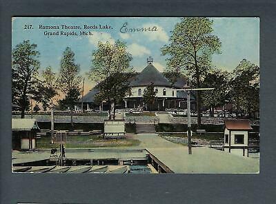 VEGAS - Posted 1916 Grand Rapids, MI - Reeds Lake & Ramona Theatre - FE461