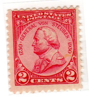 1930 General Von Steuben Single 2c Postage Stamp -Sc#689- MNH,OG