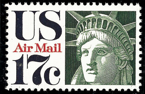 1971 Statue Of Liberty Single 17c Airmail Postage Stamp - Scott C80 - CV73a
