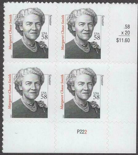 2000-09 Margaret Chase Smith Plate Block of 4 58c -Scott 3427 - MNH - CX791