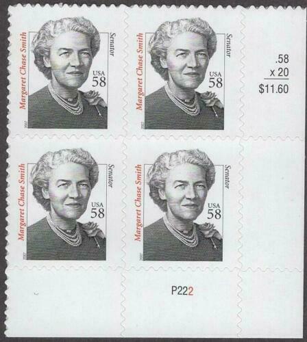 2000-09 Margaret Chase Smith Plate Block of 4 58c -Sc# 3427 - MNH - CX791
