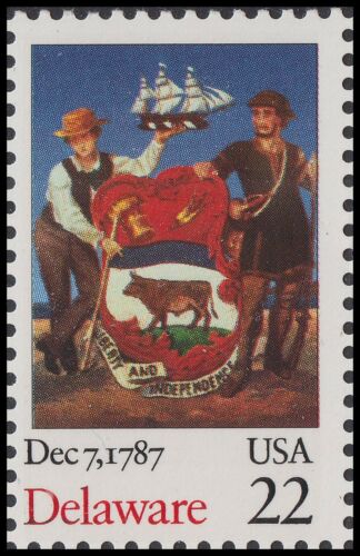 1987 Delaware Statehood Single 22c Postage Stamp - Scott 2336 -MNH, OG - CQ60b