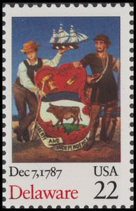 1987 Delaware Statehood Single 22c Postage Stamp - Sc# 2336 -MNH, OG - CQ60b