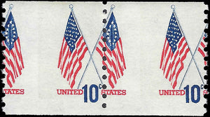 VEGAS - 1973-74 - Scott1519 13c Flags Drastic Miss-Perforation - MNH, OG
