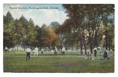 1915 Picture Postcard- Tennis Grounds, Washington Park, Chicago (XX35)