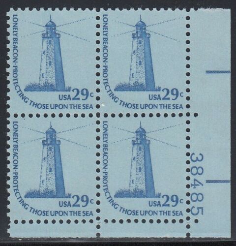 1978 Lighthouse Plate Block Of 4 29c Postage Stamps - Scott 1605 - MNH, OG - CX466
