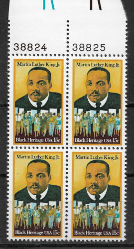 1979 Martin Luther King, Jr - Plate Block Of 4 15c Postage Stamps - Sc# 1771 - CW206