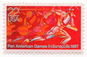 1987 Pan-American Games - Runner - Single 22c Postage Stamp  - Sc# 2247 -  MNH,OG