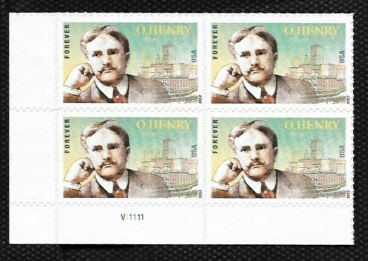 2012 O. Henry, William Porter Plate Block of 4 45c Postage Stamps - MNH, OG - Scott 4705