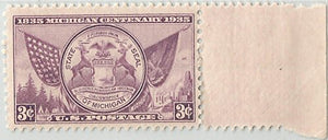 1935 Michigan Centenary Single 3c Postage Stamp  - Sc# 775 -  MNH,OG