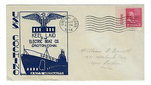 VEGAS - 1944 Submarine USS Cochino Herald Keel Laid Cover - Groton, CT - FF177