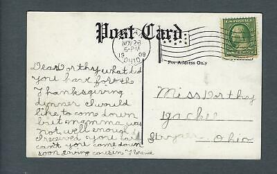 VEGAS - Posted 1909 Bryan, OH - Beach Street Photo Postcard - FD391
