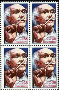 1989 Arturo Toscanini Block Of 4 25c Postage Stamps - Sc 2411 - MNH - CW459a