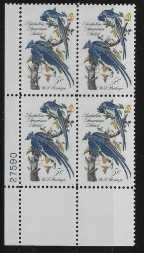1963 John James Audubon Columbia Jays Plate Block Of 4 5c Postage Stamps - MNH, OG - Sc# 1241 - CX208