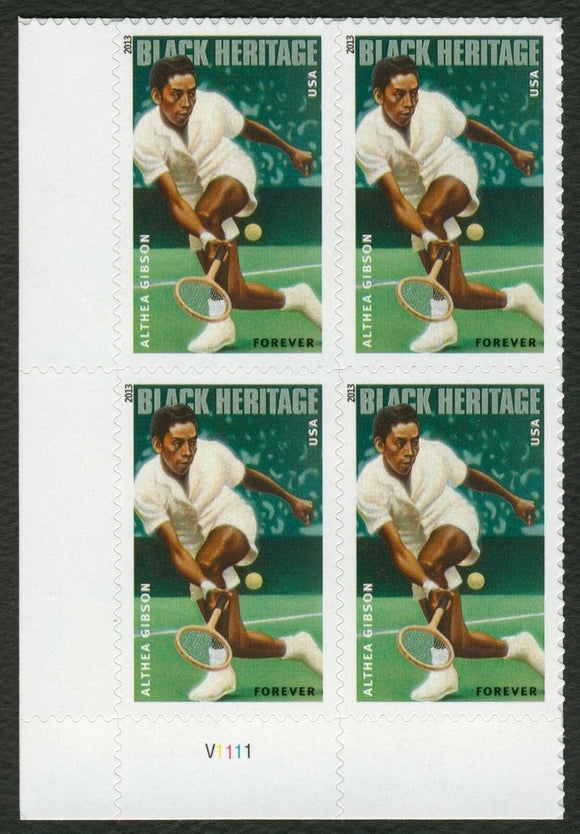 Althea Gibson Black Heritage Plate Block Of 4 USA 1st Class Forever Postage Stamps - Sc# 4803 - DR154