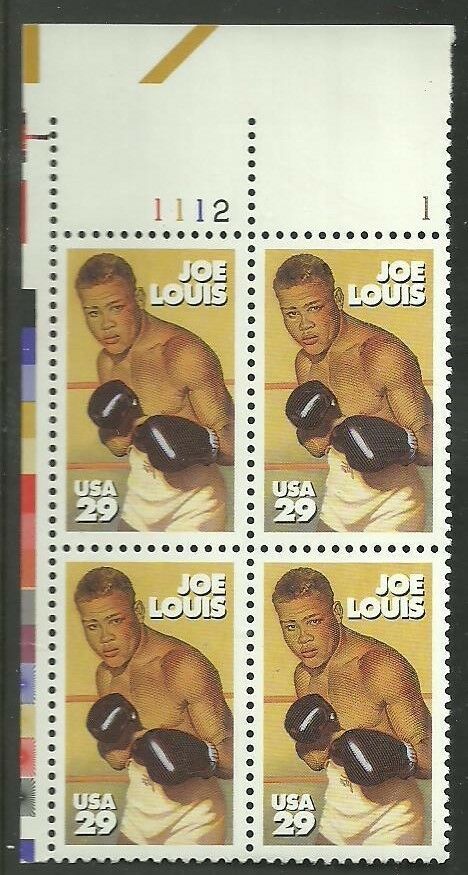 1993 Joe Louis Plate Block Of 4 29c Postage Stamps - Sc 2766 - MNH - DS135c