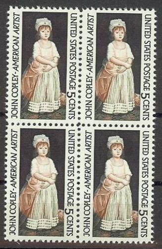 1965 John Copley Artist Block Of 4 5c Postage Stamps - MNH, OG - Sc# 1273`- CT82a