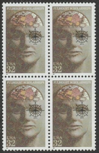 1996 Fulbright Scholarship Block Of 4 32c Postage Stamps - Scott 3065 - MNH - CX821