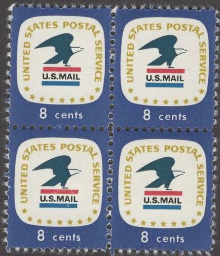 1971 United States Postal Service Block of 4 8c Postage Stamps - MNH, OG - Scott 1396a