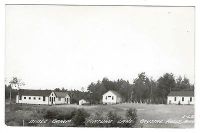 Est 1946 USA Photo Postcard - Bible Camp, Fortune Lake Crystal Falls, MI (PP3)