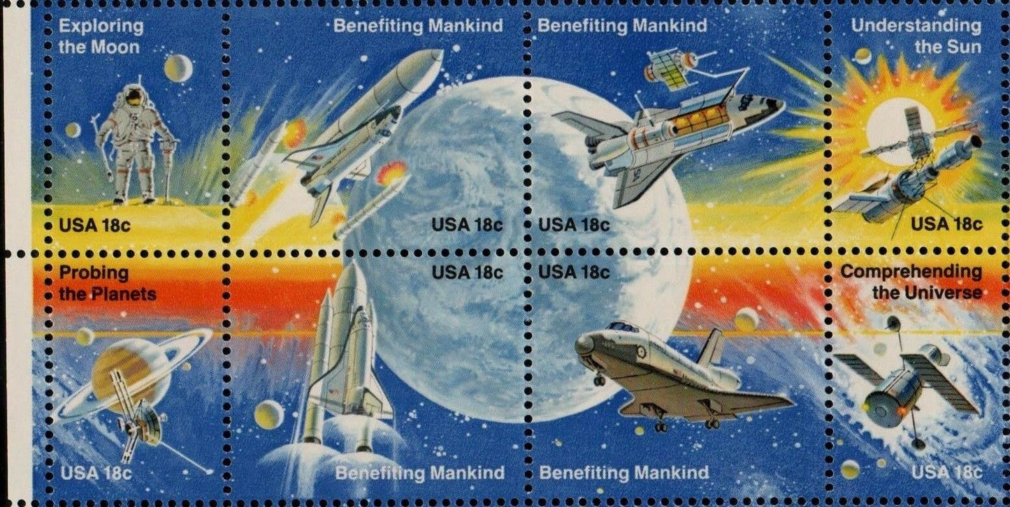 1981 Space Achievement - Block Of 8 18c Stamps Scott 1912-1919 - CW220