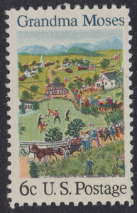 1969 Grandma Moses Single 6c Postage Stamp - MNH, OG - Sc# 1370 - CX355