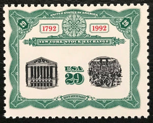 1992 New York Stock Exchange Single 29c Postage Stamp - Sc# 2630 - MNH, OG - CX464