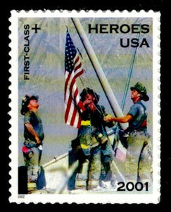 2002 America Responds 911 Heros Single 34c Postage Stamp - Sc# B2 - MNH, OG - CX852