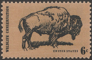 1970 Wildlife Conservation  American Buffalo Single 6c Postage Stamp  - Sc# 1392 -  MNH,OG
