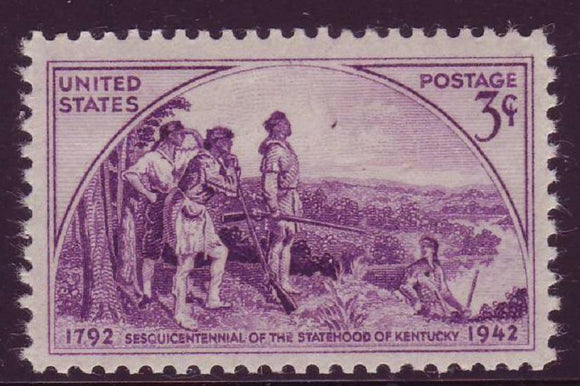 1942 Kentucky Statehood Single 3c Postage Stamp - Sc#904 - MNH,OG
