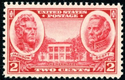 1936 Andrew Jackson & Winfield Scott Single  2c Postage Stamp  - Sc# 786 - MNH,OG